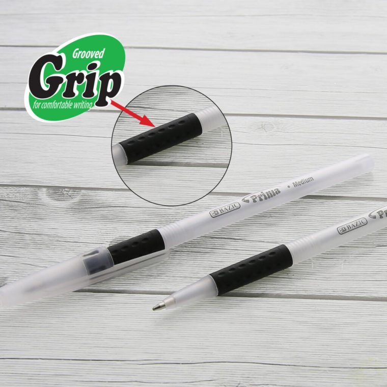 Bazic Prima Black Stick Pen W Cushion Grip (8Pack) Bazic serapportantà Prima Pens Pencils And Markers