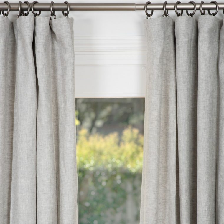 Belgian Flax Linen Drapery – Mist Gray  Custom Drapes dedans Belgian Linen Curtains