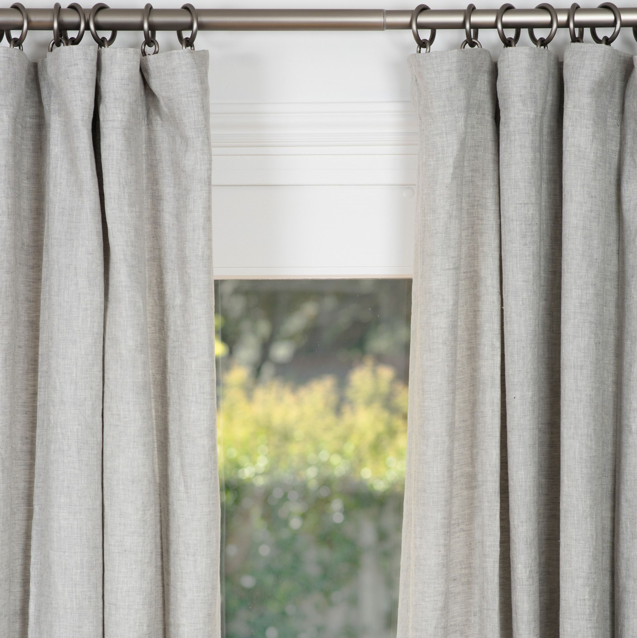 Belgian Flax Linen Drapery - Mist Gray  Custom Drapes dedans Belgian Linen Curtains 