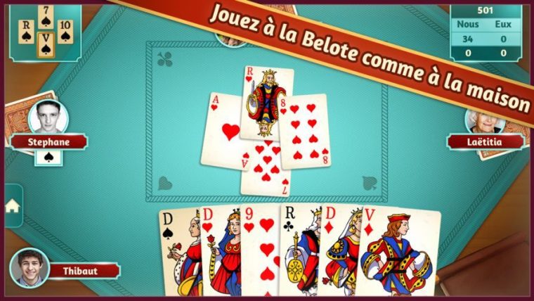 Belote : Une App Gratuite Iphone Et Ipad – Iphone Soft destiné Telecharger Jeu De Belote Gratuit