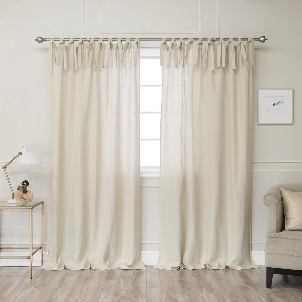 Best Home Fashion Natural 96 In L. Abelia Belgian Flax à Belgian Linen Curtains 