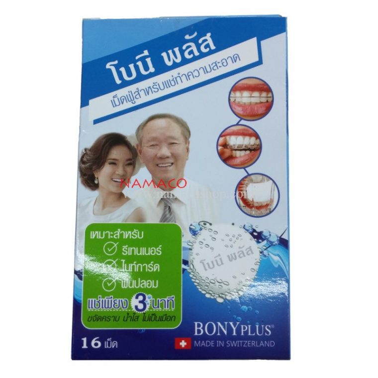 Bony Plus Denture Cleaner Mint 16 Tabletsbox tout Double Power Denture Cleaning Tablets