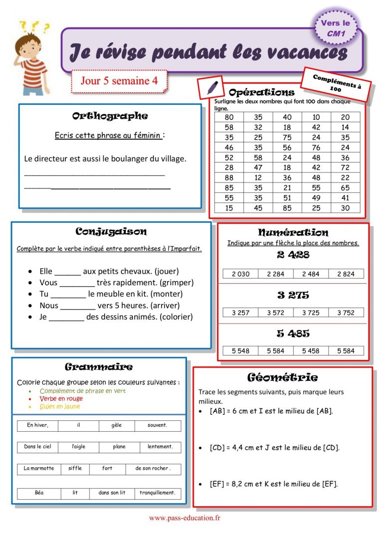 Cahier De Vacances Gratuit À Imprimer – Ce2 Vers Le Cm1 intérieur Cahier De Vacances Ce2 Vers Cm1 A Imprimer