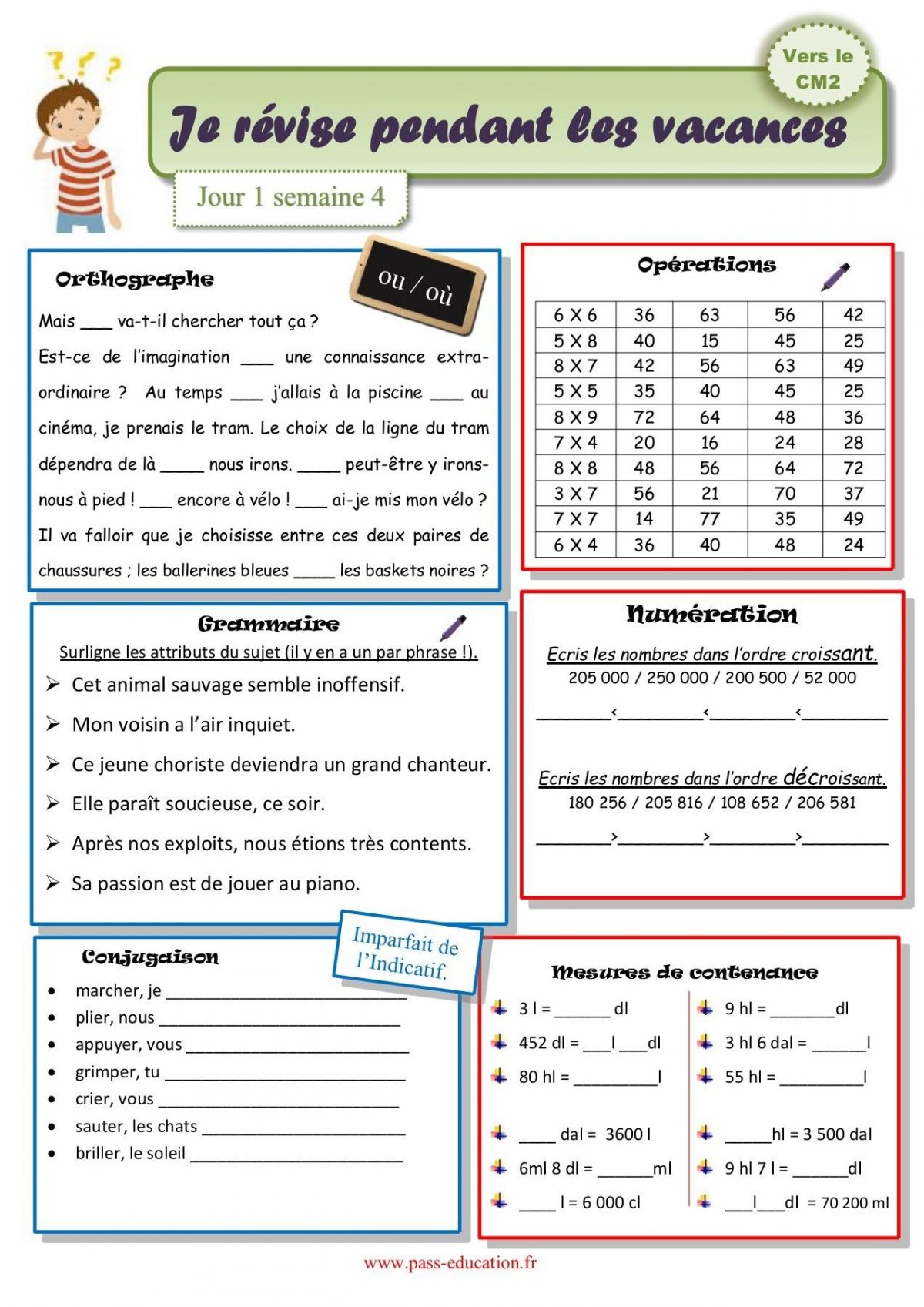 Cahier De Vacances Gratuit À Imprimer - Cm1 Vers Le Cm2 intérieur Cahier De Vacances Ce2 Vers Cm1 A Imprimer