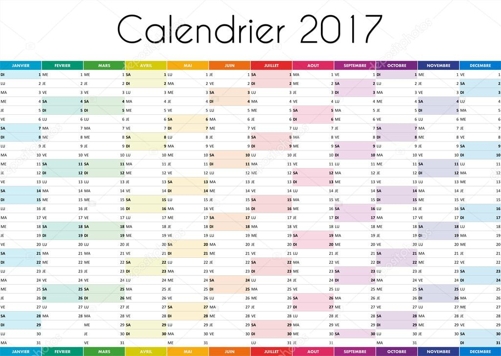 Calendrier 2017 - Version Francaise — Photographie Mathier encequiconcerne Calendrier 2017 Excel