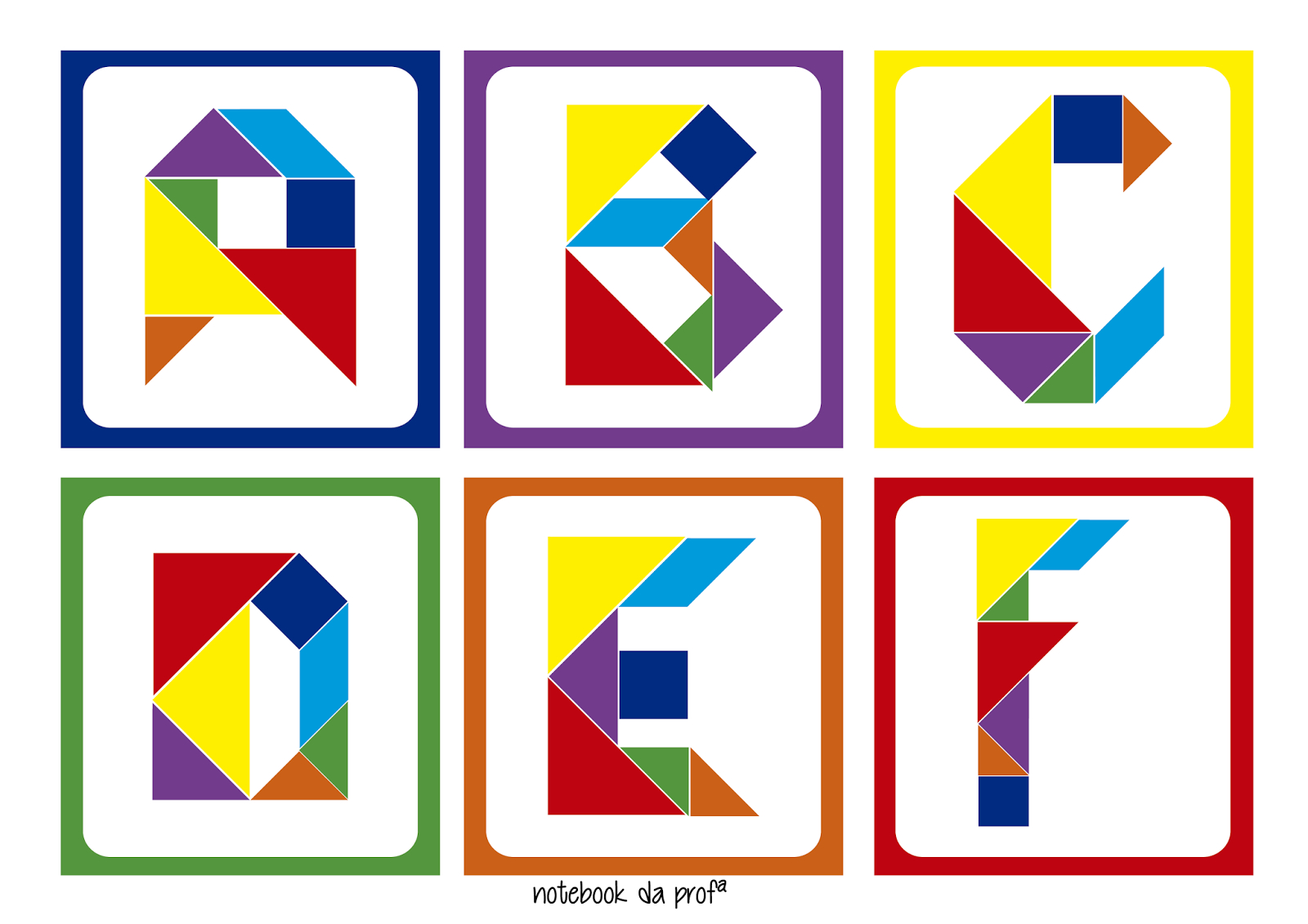 Cards_Alfabeto_Tangram-01 1.600×1.131 Pixels (Con avec Tangrams Maternelle 