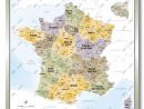 Carte De France Administrative Topaze 100X100 Cm destiné Combien De Region Administrative En France