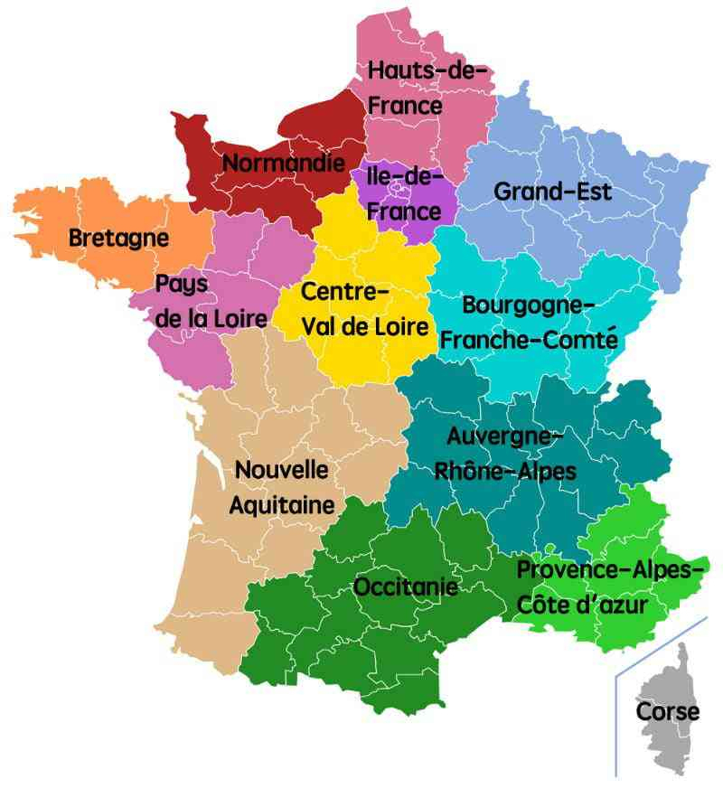 Carte De France Des Régions En 2015 » Vacances - Guide Voyage à Plan Des Régions De France