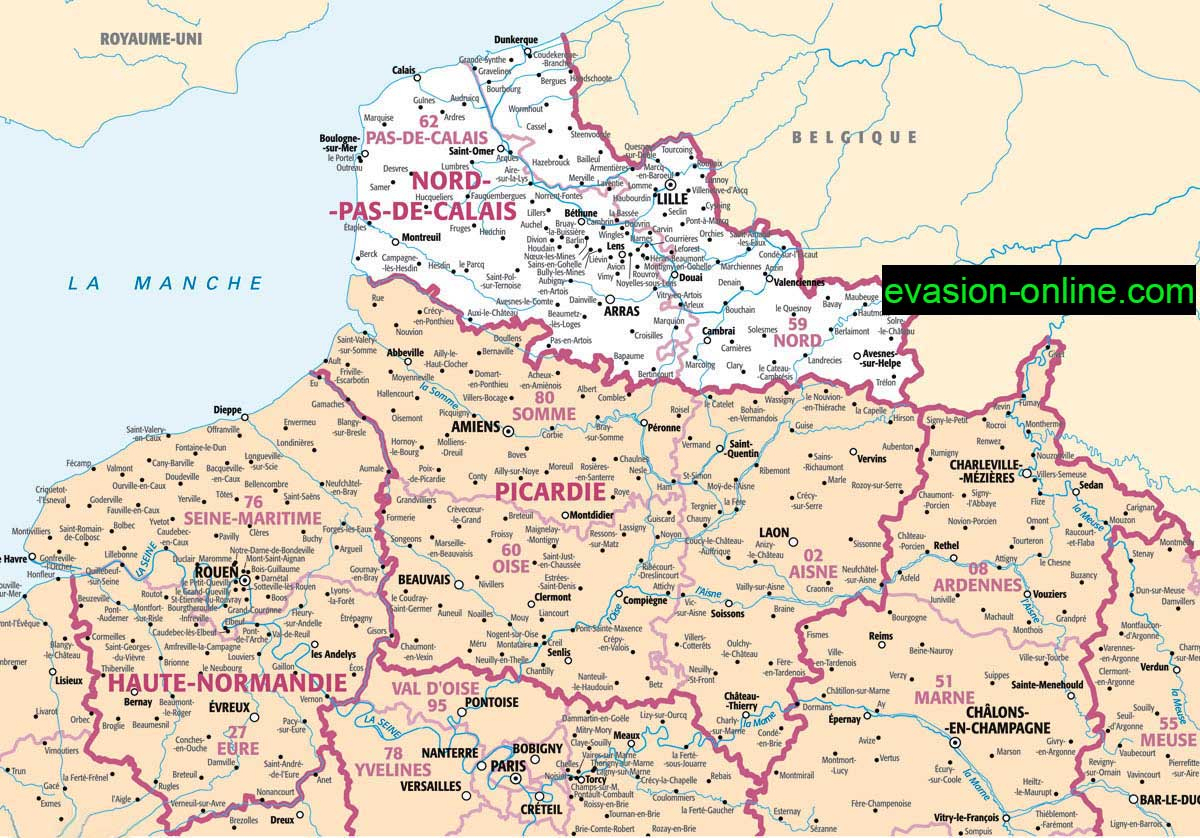 Carte De France Nord » Vacances - Guide Voyage avec Carte De France Détaillée A Imprimer 