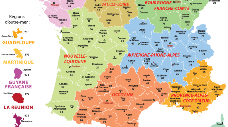 Carte Des Régions Françaises À Imprimer - Altoservices pour Carte De France Détaillée A Imprimer