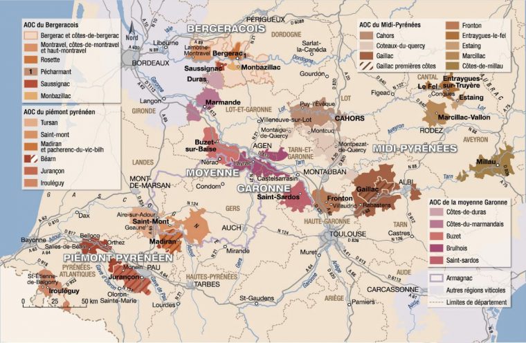 Carte Vins De France : Sud Ouest  Carte Des Vins, Vins pour Carte Sud Est De France