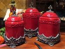 Ceramic Canister Sets For Kitchen Red  Kitchen Canister concernant Red Kitchen Canisters