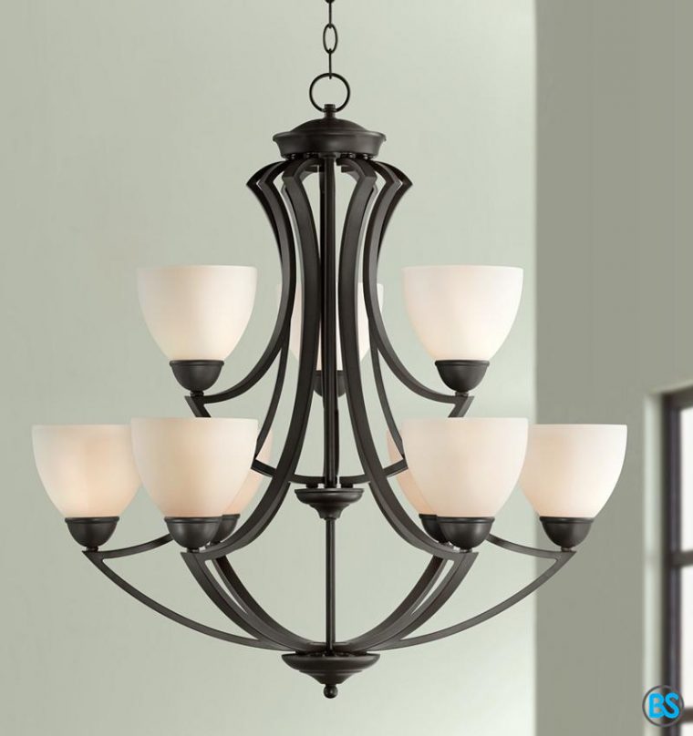 Chandeliers  Milbury Collection Dark Bronze 9-Light 30 pour Dark Bronze Chandeliers