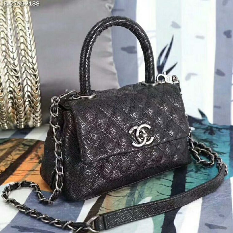 Chanel Coco Caviar Lizard Quilted Mini Flap Bag With Top intérieur Chanel Cocoon Bag