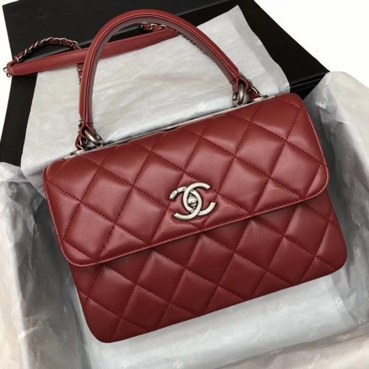 Chanel Woman Trendy Coco Handle Shoulder Flap Bag Burgundy concernant Chanel Cocoon Bag