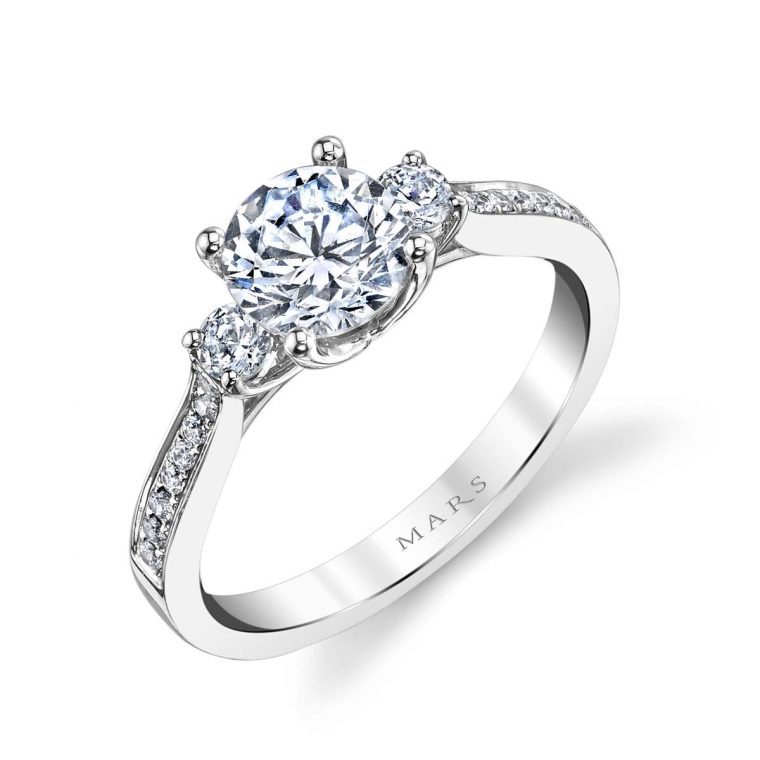 Channel Three-Stone Engagement Rings: Marks-25352-14Kw pour Shop Jewellery Under 3000000 Online