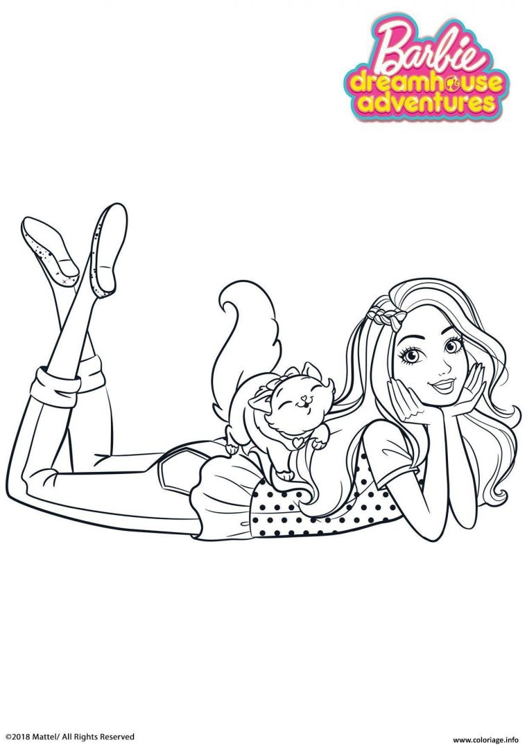 Coloriage Barbie Et Son Chat Dessin Barbie À Imprimer encequiconcerne Dessins A Colorier Et Imprimer