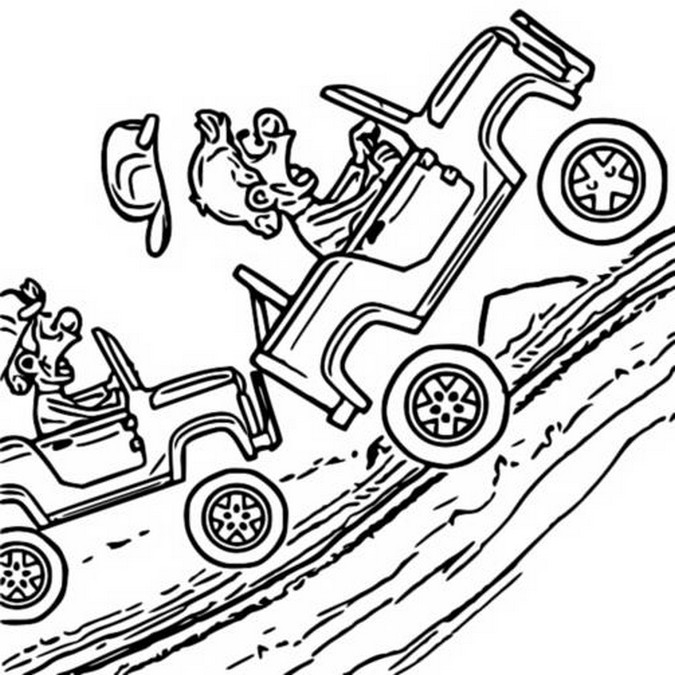 Coloriage Hill Climb Racing : Accident 4 intérieur Coloriage Buggy 