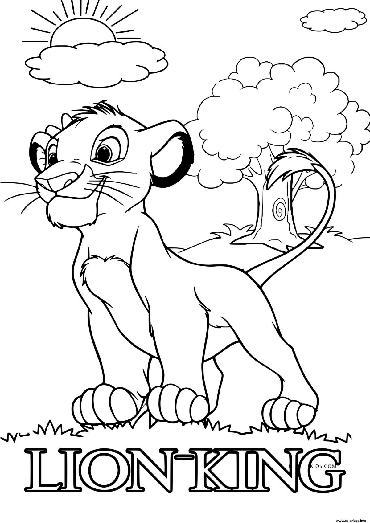 Coloriage Simba Veut Devenir Le Roi Sage Et Avise Dessin concernant Dessins A Colorier Et Imprimer