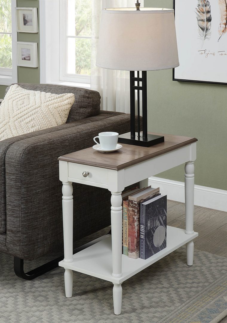 Convenience Concepts French Country No Tools Chairside tout White French Country End Tables