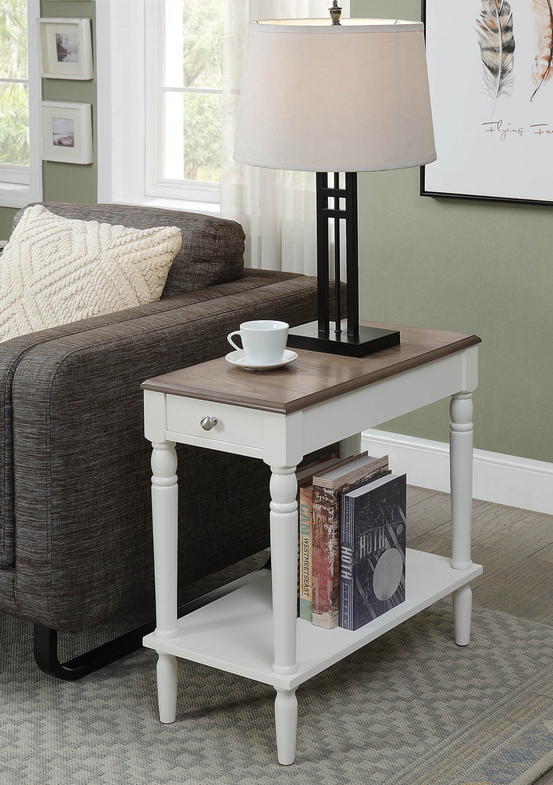 Convenience Concepts French Country No Tools Chairside tout White French Country End Tables 