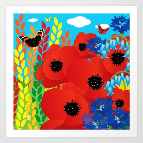 Cornfield With Butterflies Art Print By Fiery Finn77 destiné Society6 Art Prints