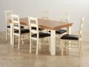 Country Cottage Dining Set In Oak - Table + 6 Leather Chairs pour Countrycottage Dining Room Furniture Reviews