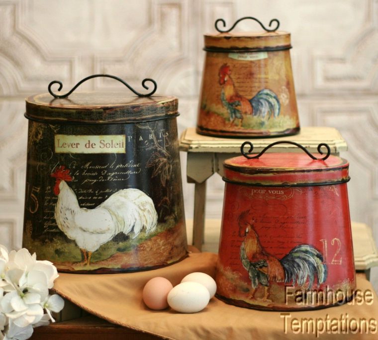 Country Kitchen Canister Set – Ideas On Foter encequiconcerne Rooster Kitchen Decor