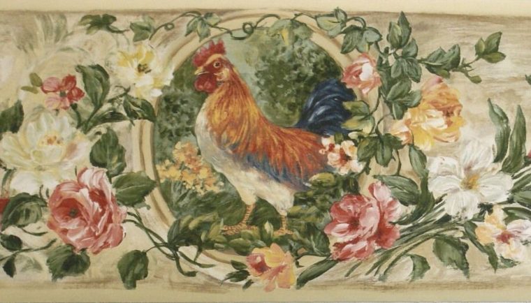 Пин На Доске Wallpaper, Textiles (Antique & New) encequiconcerne Wallpaper Borders Chickens And Roosters