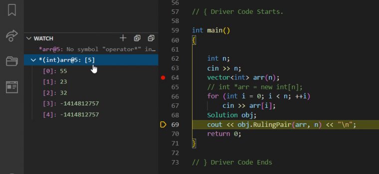 Debugger Shows Only First Element Of Dynamic Array · Issue concernant Vscode-Cpptools