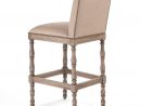 Debussy French Country Reclaimed Oak Linen Bar Stool encequiconcerne Country French Counter Stools