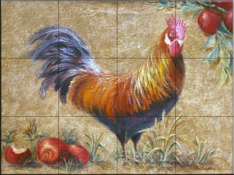 Decorative Tile Backsplash – Farm Animal Tiles – Rooster encequiconcerne Rooster Kitchen Tile