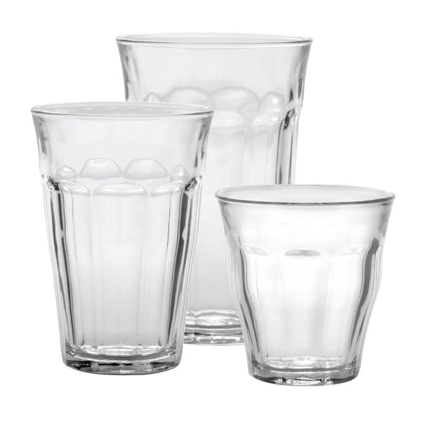 Duralex Picardie 18-Piece Clear Drinking Glasses &amp;amp; Tumbler pour Duralex Picardie Glasses 