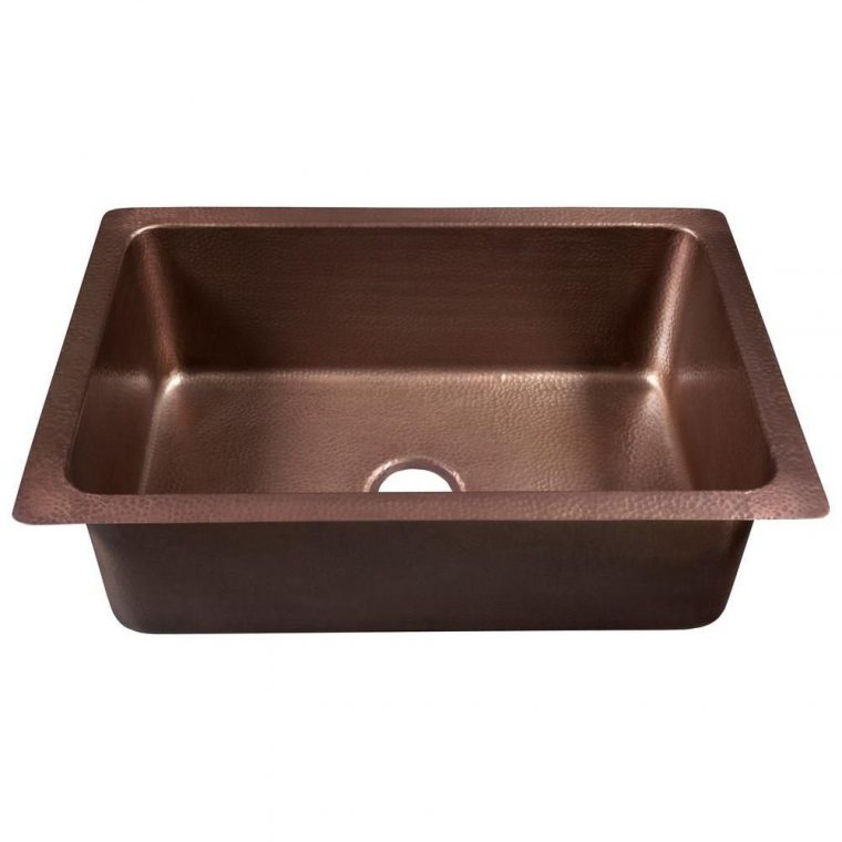 Ecosinks Undermount Hammered Antique Copper 30X20X10 0 tout Hammered Undermount Kitchen Sink