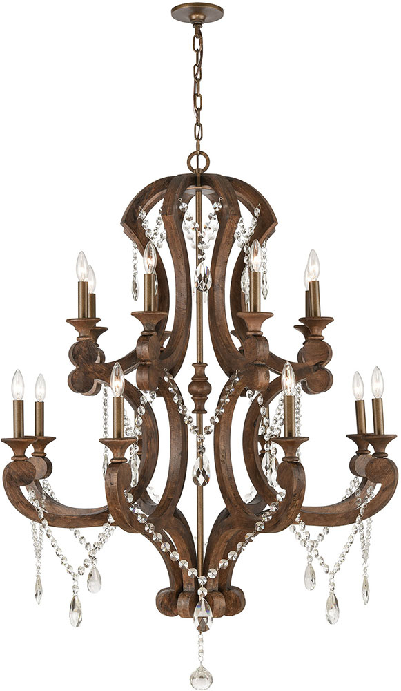 Elk 12258-16 San Sebastian Traditional Spanish Antiquewood à Dark Bronze Chandeliers 