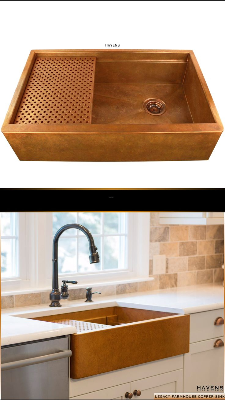 Farmhouse Sinks - Copper &amp; Stainless [Video]  Kitchen intérieur Hammered Stainless Steel Farmhouse Sink