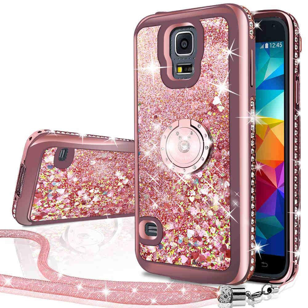 For Samsung Galaxy S5 Case,Quicksand Series Tpu Bumper serapportantà Galaxy S5 Phone Cases For Girls 