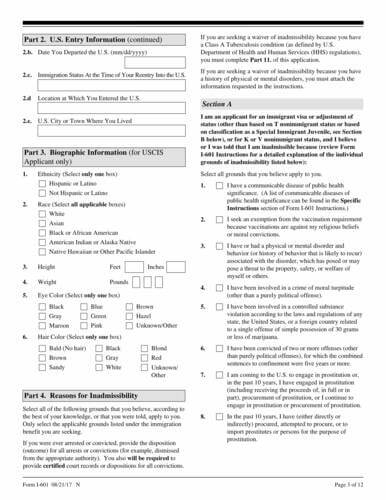 Form I-601  Application For Waiver Of Grounds Of avec 601 Waiver Approval Rate 2017 