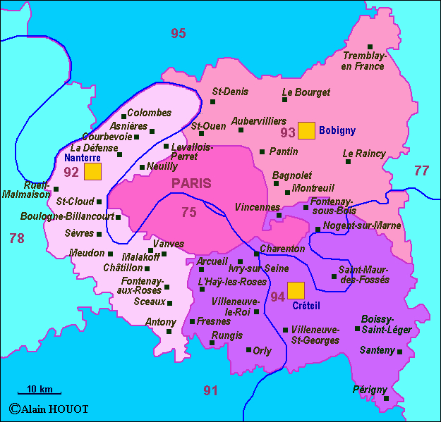 France Régions : Ile-De-France 10 Région Parisienne Carte avec Plan Des Régions De France