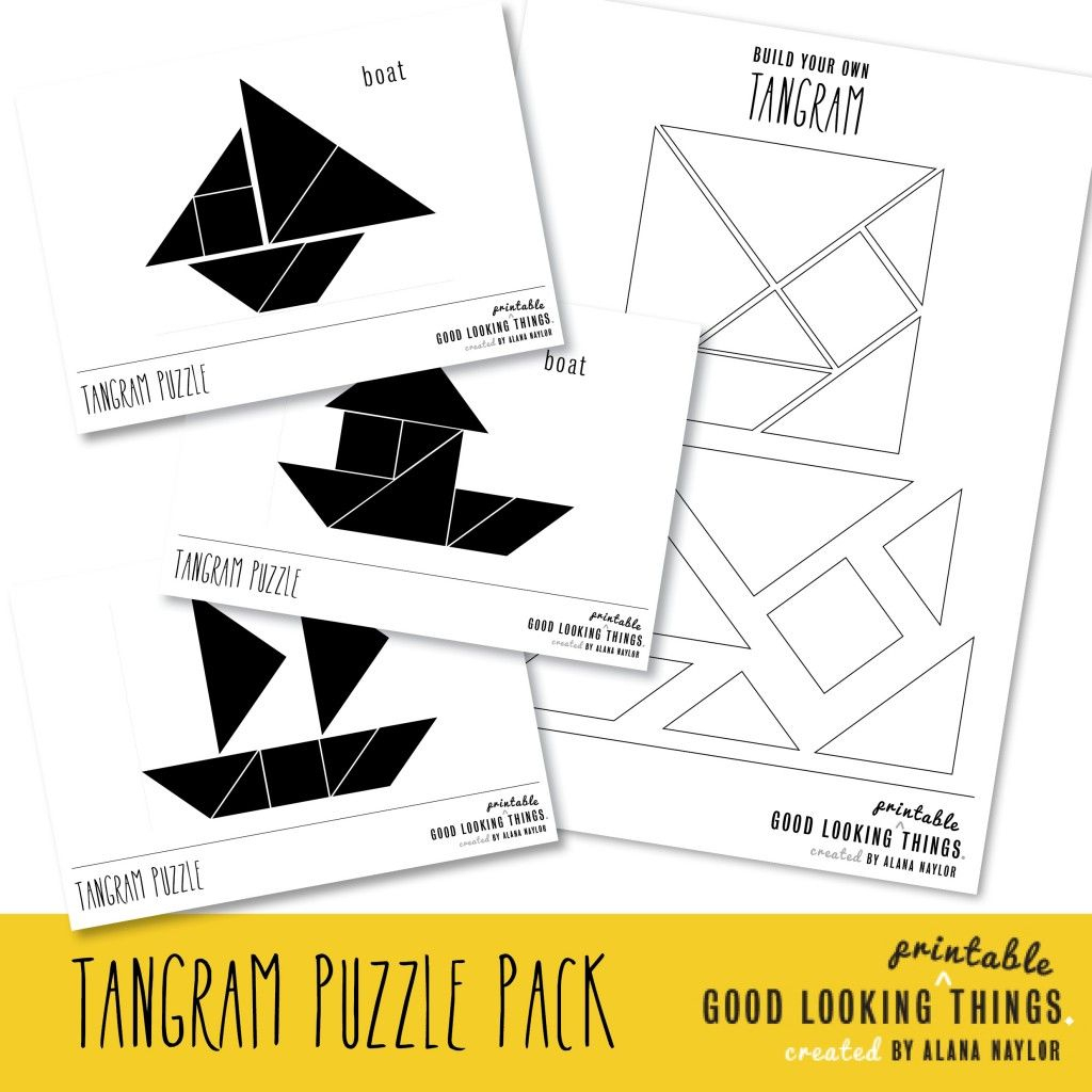 Free Tangram Boat Puzzle Pack Via Goodlookingthings dedans Tangrams Maternelle 