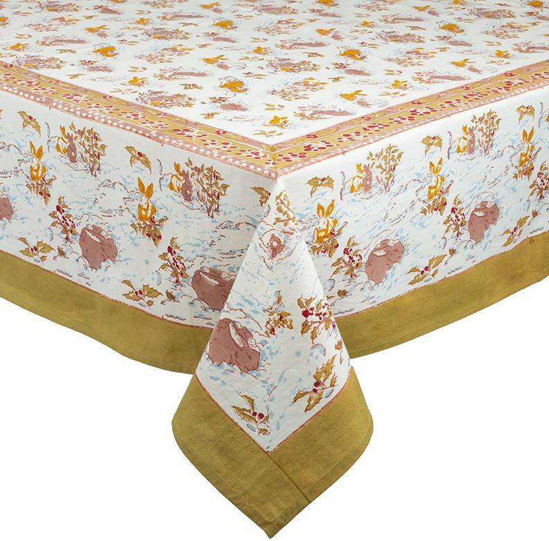 French Country Hares Tablecloth destiné Country Tablecloths 