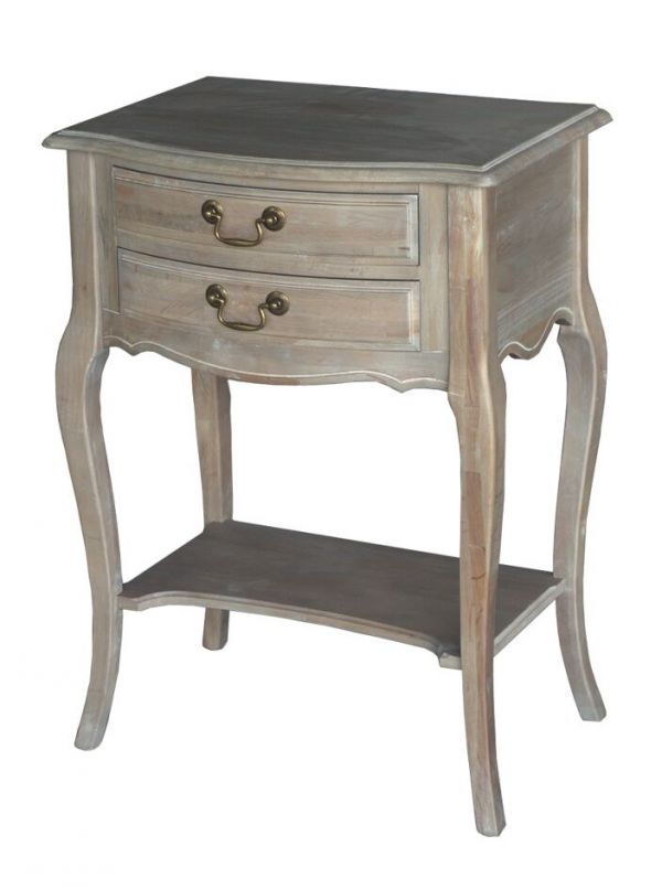 French Provincial Louis Xv Wash White Bedside Table Night serapportantà White French Country End Tables 