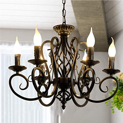 Ganeed Rustic French Country Chandelier,6 Lights Farmhouse tout French Country Chandelier Lighting 