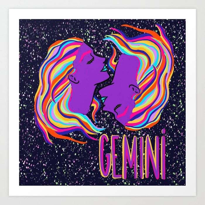 Gemini Art Print By Brudandrade  Society6  Gemini Art concernant Society6 Art Prints 