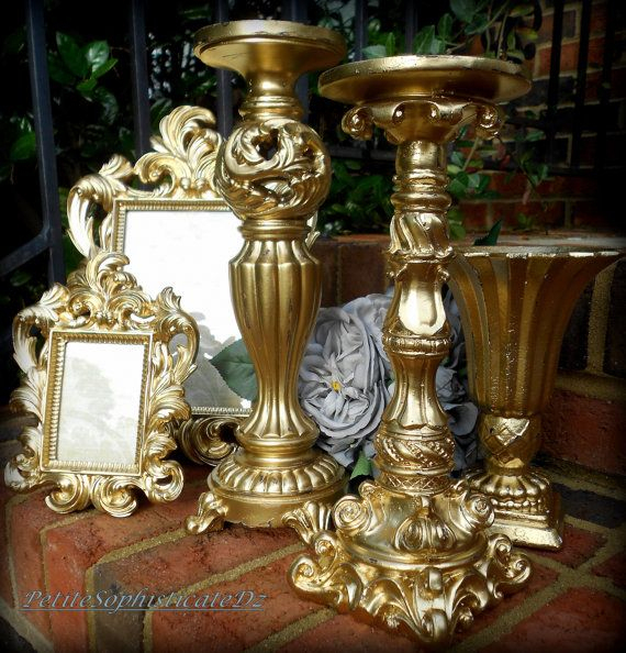 Gold Framecandle Holders &amp;amp;Urnfrench By serapportantà Tuscan Style Candle Holders 