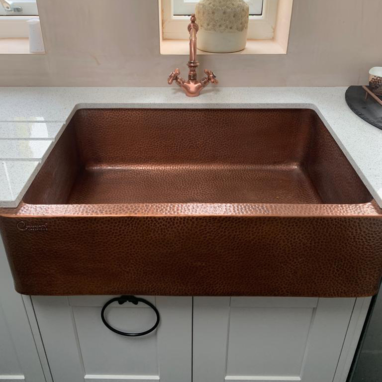Hammered Copper Farmhouse Sink 30 - 30 Hammered Copper dedans Hammered Farmhouse Sink 