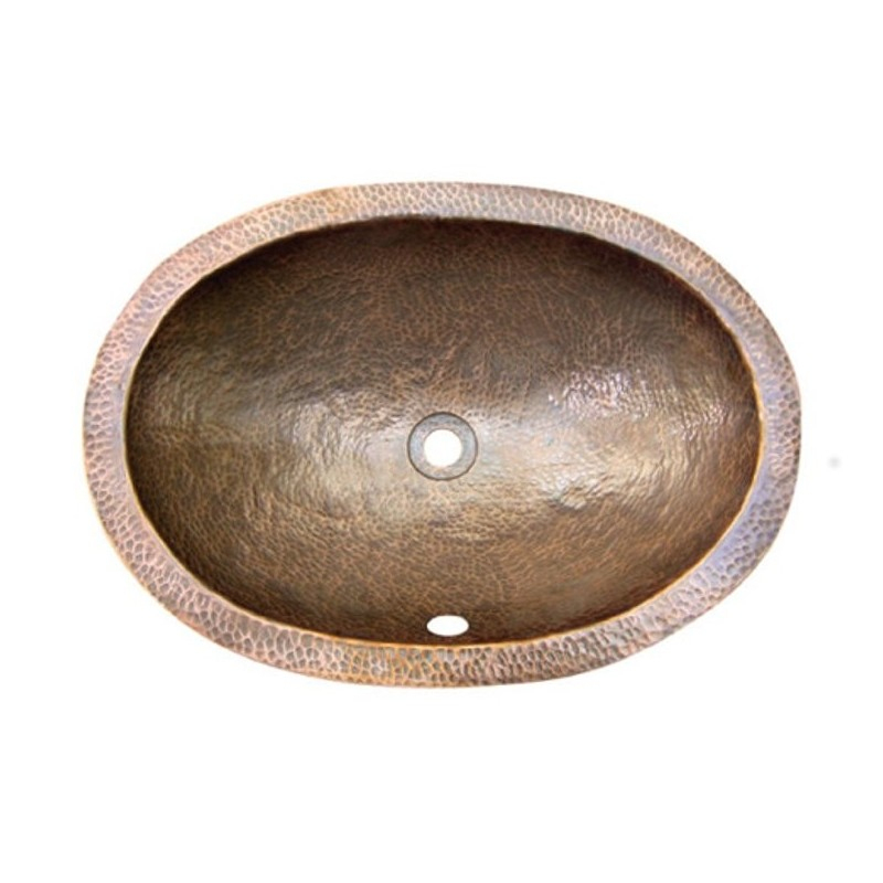 Houzer Hw-Eli1Ef Oval Undermount Hand Hammered Copper intérieur Hammered Copper Undermount Sink