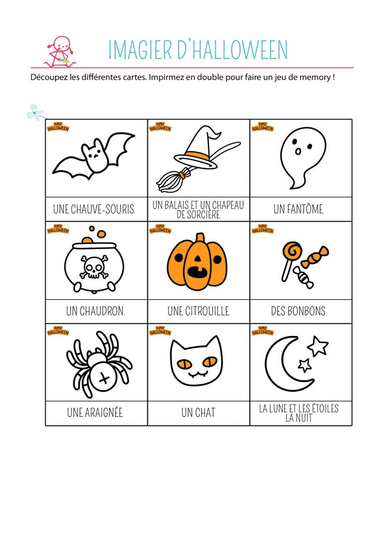 Imagier Et Memory D'Halloween  Imagier, Jeux A Imprimer destiné Jeux A Imprimer