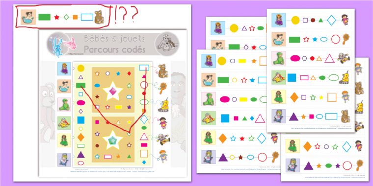 Jeu Éducatif À Imprimer Parcours Codés Bébés Et Leurs Jouets intérieur Jeux En Ligne Gs