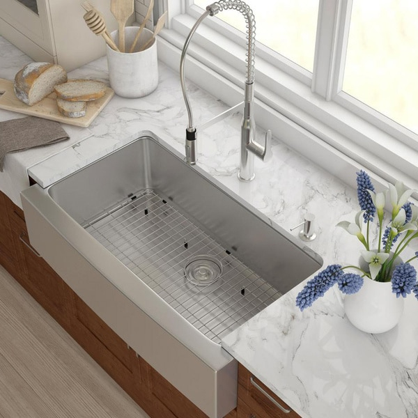 Kraus 36 Inch Farmhouse Single Bowl Stainless Steel encequiconcerne 36 Inch Undermount Farmhouse Sink 